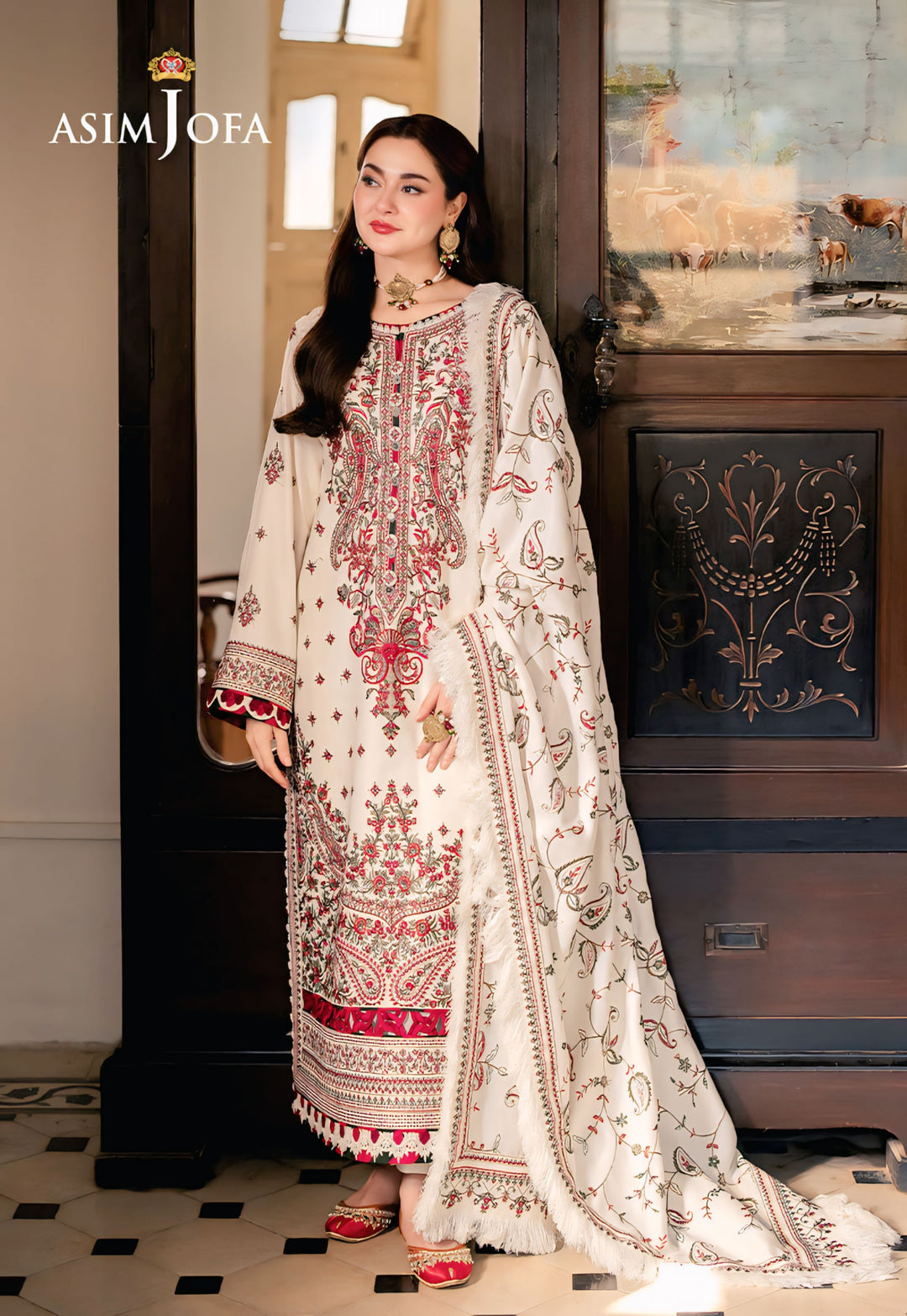 Asim Jofa Winter Collection Premium Embroidered Dhanak Unstitched 3PC Suit