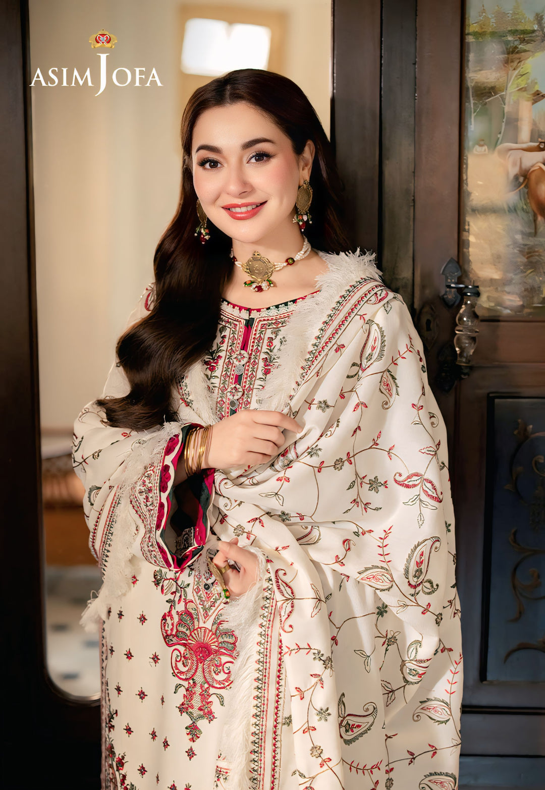 Asim Jofa Winter Collection Premium Embroidered Dhanak Unstitched 3PC Suit