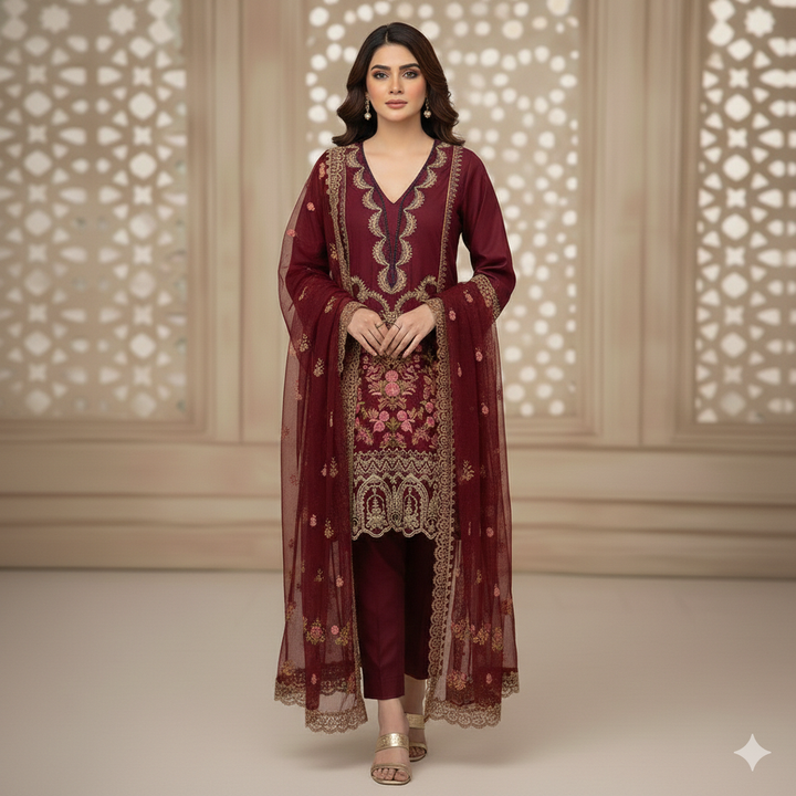 Elaaf Summer Embroidered Lawn Unstitched 3PC 2026