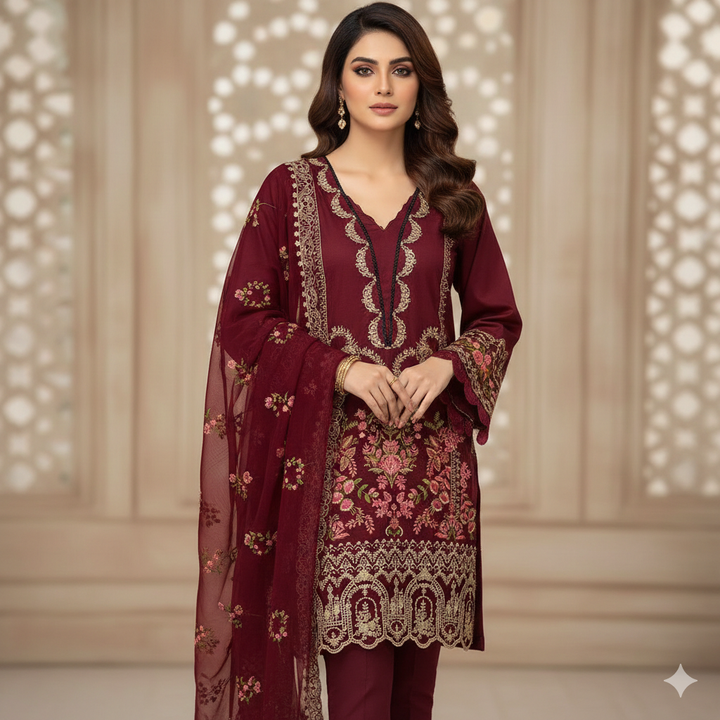 Elaaf Summer Embroidered Lawn Unstitched 3PC 2026