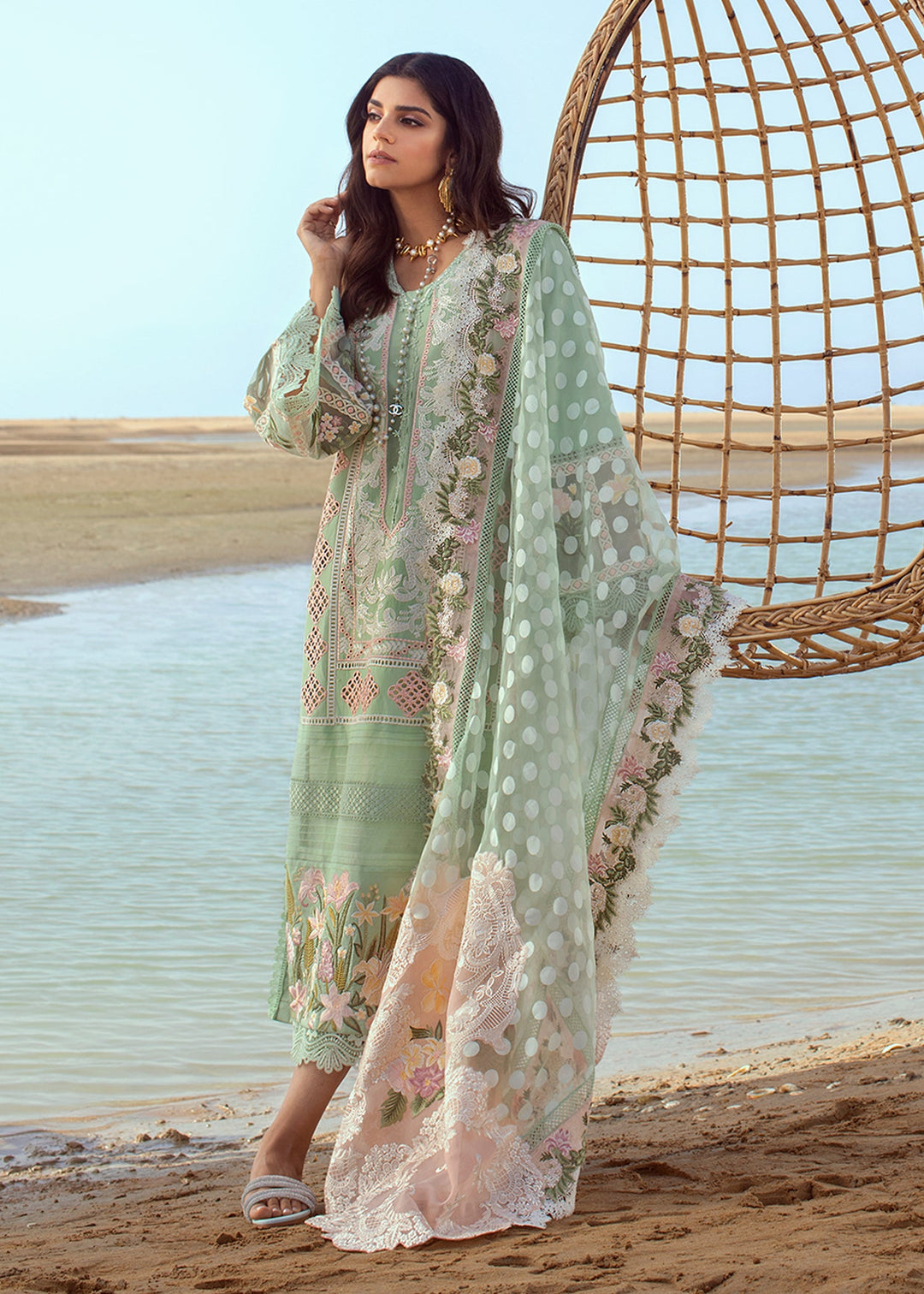 Crimson Summer Chikankari Lawn Cotton Unstitched 3PC 2026