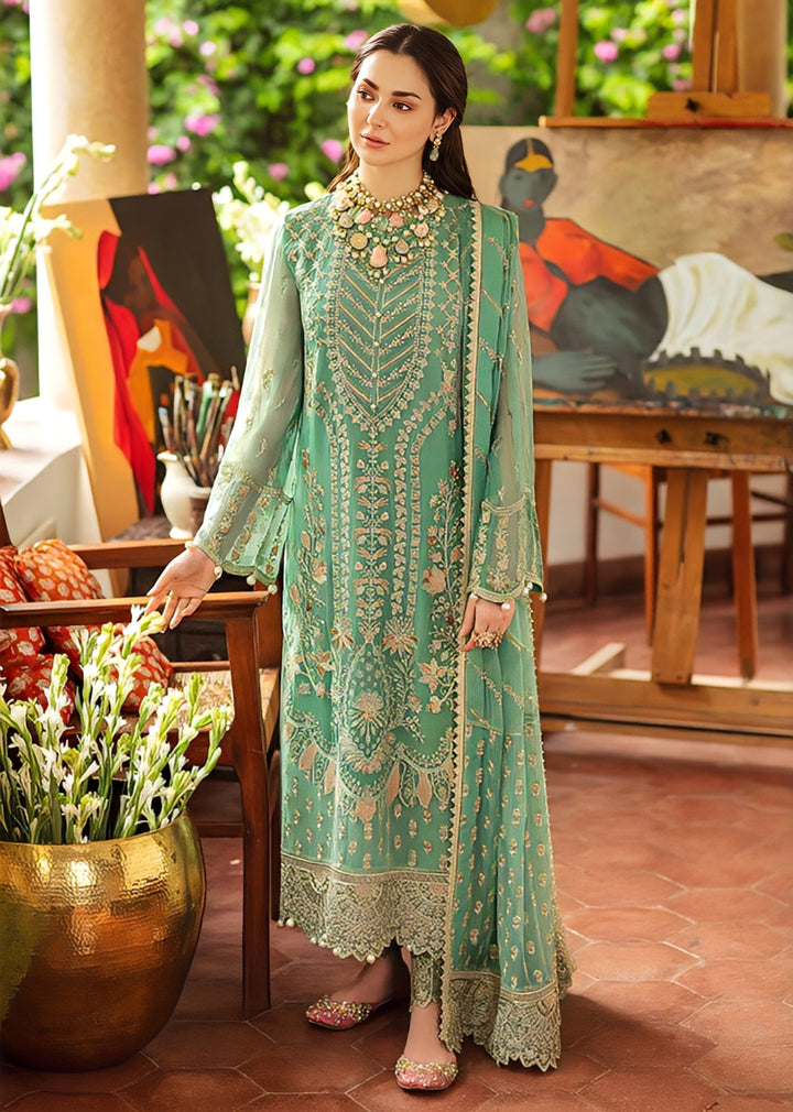 Afroze Chiffon Embroidered Unstitched 3PC LU-2344