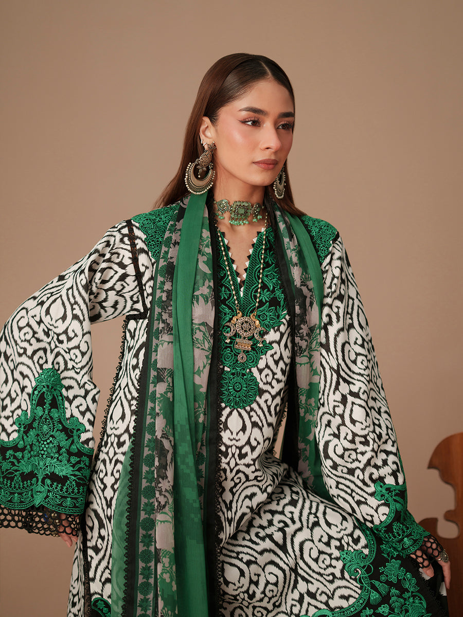 Bin Ilyas Summer Lawn Embroidered Unstitched 3PC MS-1066