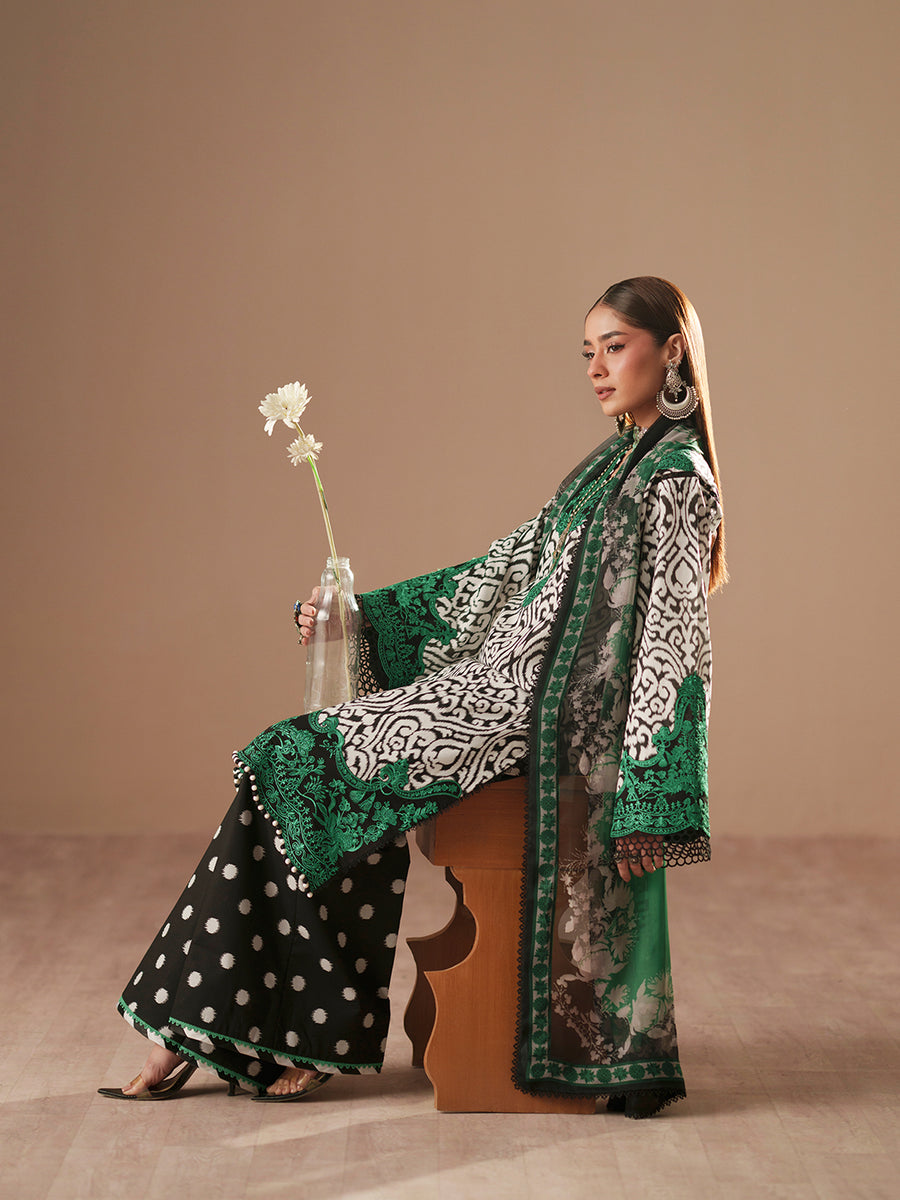 Bin Ilyas Summer Lawn Embroidered Unstitched 3PC MS-1066