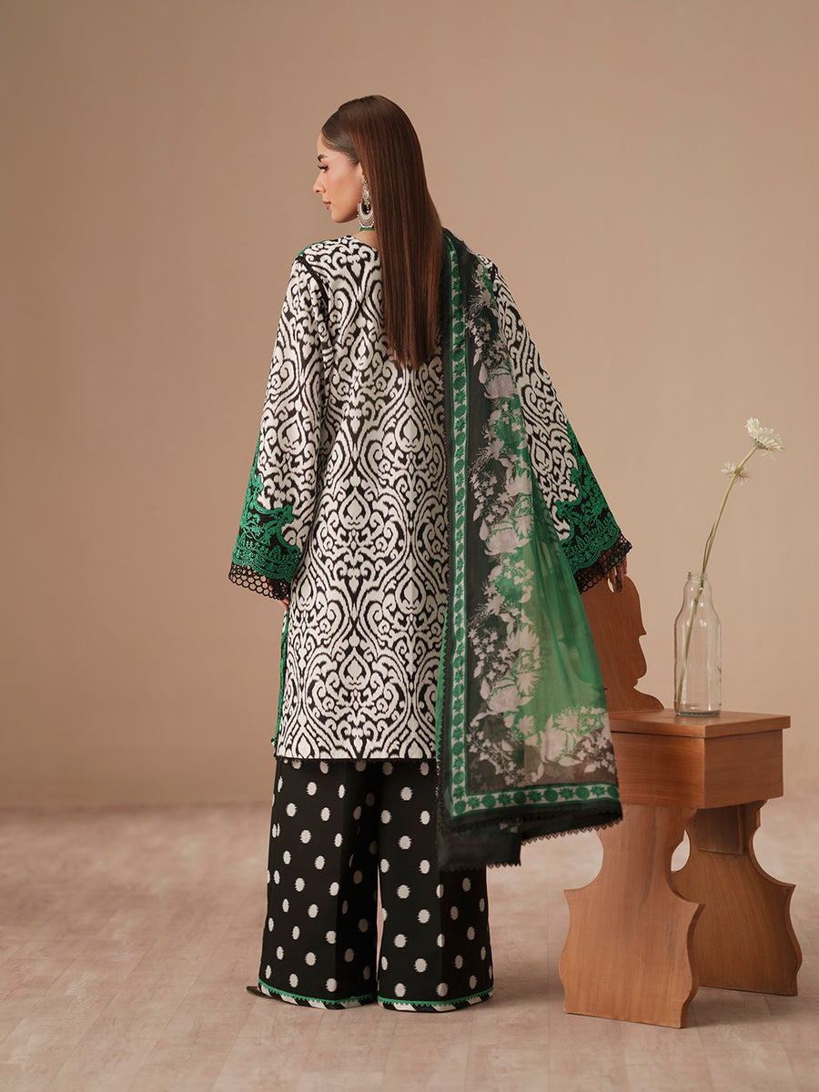 Bin Ilyas Summer Lawn Embroidered Unstitched 3PC MS-1066