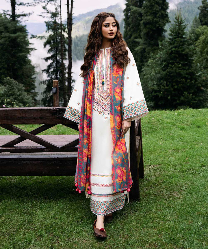 Crimson Summer Lawn Embroidered Unstitched 3PC FF-1063