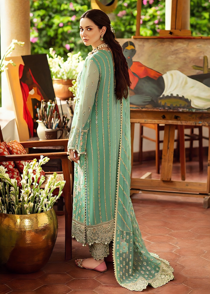 Afroze Chiffon Embroidered Unstitched 3PC LU-2344