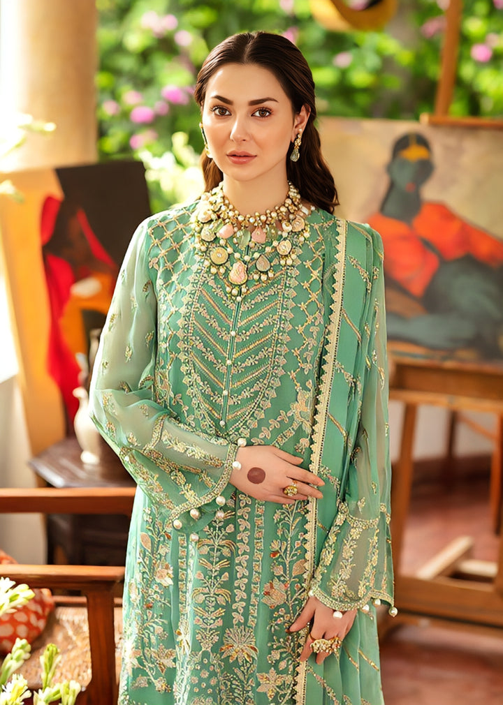 Afroze Chiffon Embroidered Unstitched 3PC LU-2344