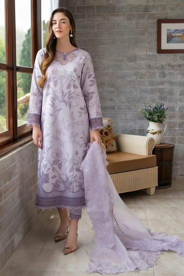 MUSHQ Lawn Embroidered Patchwork 3PC Unstitched Suit with Organza Dupatta