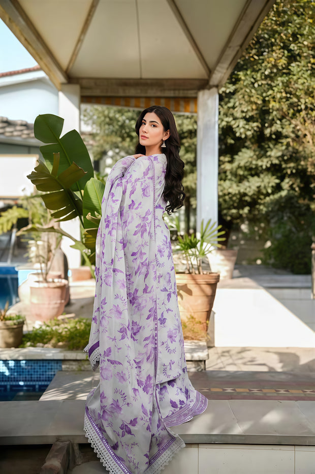 ANEELA Luxury Lawn Printed & Embroidered 3PC Unstitched Suit – Summer 2025