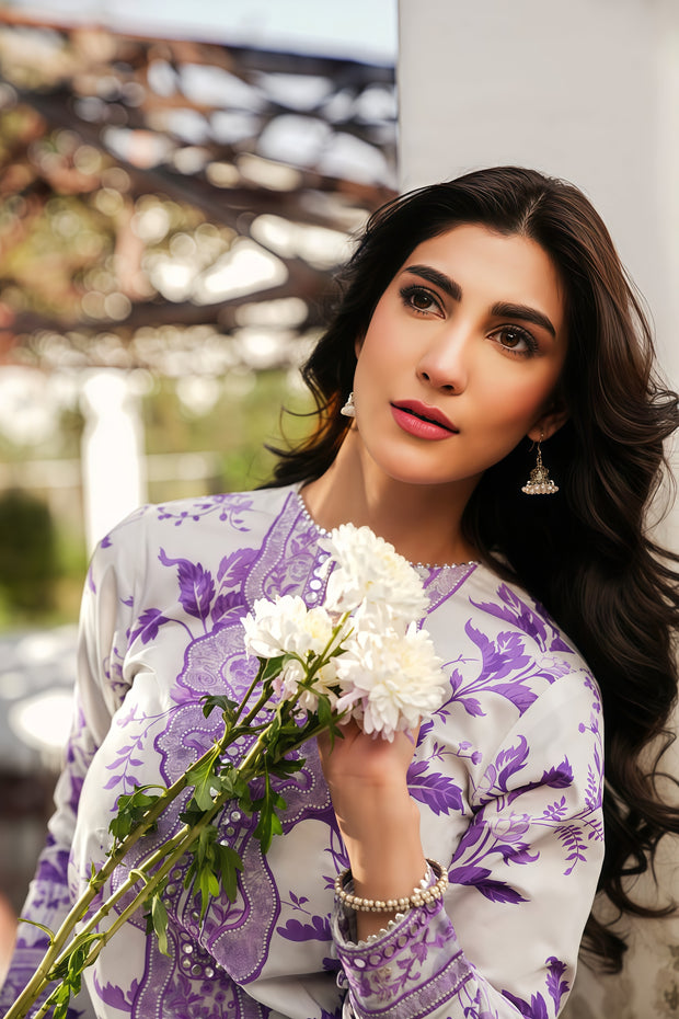 ANEELA Luxury Lawn Printed & Embroidered 3PC Unstitched Suit – Summer 2025
