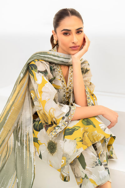 Baroque Lawn Digital Printed Embroidered 3PC - Unstitched Elegant Design