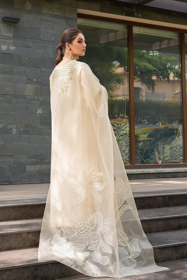 MUSHQ Luxury Chikankari Embroidered 3Pc Unstitched Suit – Cotton Lawn