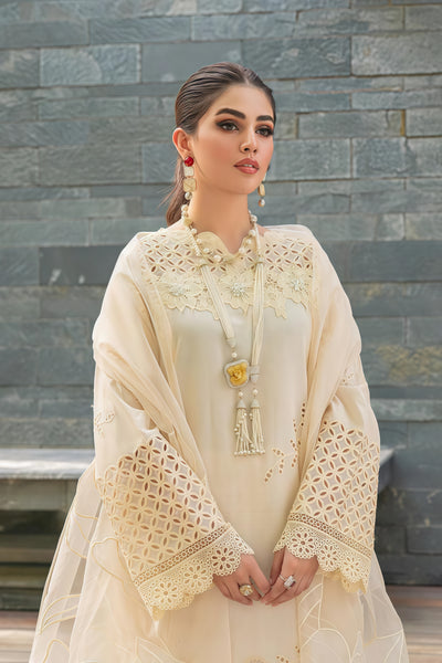 MUSHQ Luxury Chikankari Embroidered 3Pc Unstitched Suit – Cotton Lawn