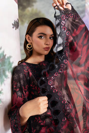 Ramsha Embroidered Lawn Suit – Unstitched 3 Piece | Chiffon Dupatta