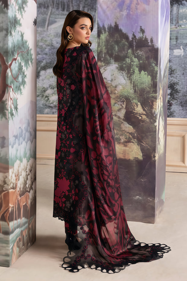 Ramsha Embroidered Lawn Suit – Unstitched 3 Piece | Chiffon Dupatta
