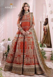 Asim Jofa Luxury Chiffon Embroidered Frock – Unstitched 3 Piece | Silk Trouser