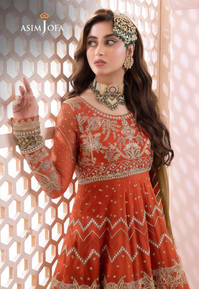 Asim Jofa Luxury Chiffon Embroidered Frock – Unstitched 3 Piece | Silk Trouser