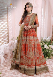 Asim Jofa Luxury Chiffon Embroidered Frock – Unstitched 3 Piece | Silk Trouser