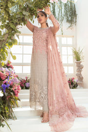Maria.B Luxury Chiffon Embroidered Suit – Unstitched 3 Piece | 3D Floral Work