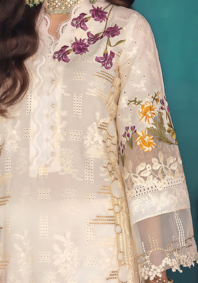 ELAF Luxury Cotton Embroidered 3Pc Unstitched Suit – Spengle & Cutwork Detailing