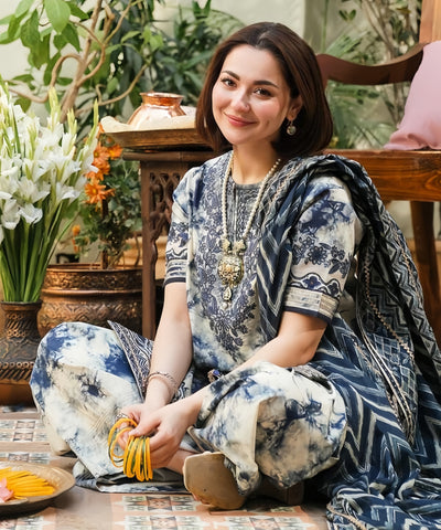 Sapphire Linen Embroidered Patch Work Unstitched 3 Piece Suit – Winter Collection