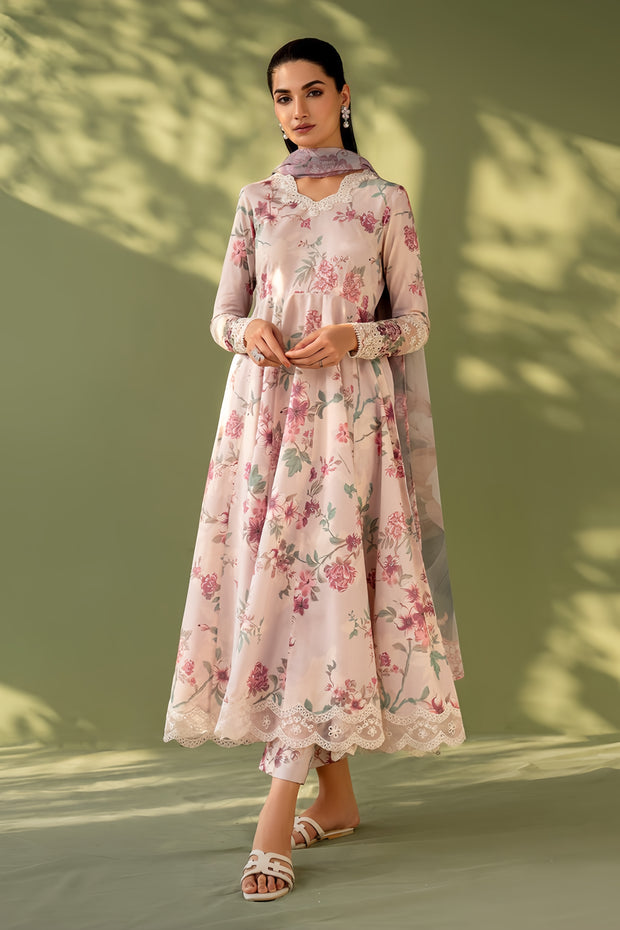 Baroque Linen Embroidered Patch Work Unstitched 3 Piece Suit – Winter Collection 2025