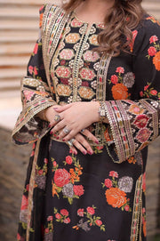 Aneela’s Premium Lilen  Unstitched Embroidered 3PC Suit