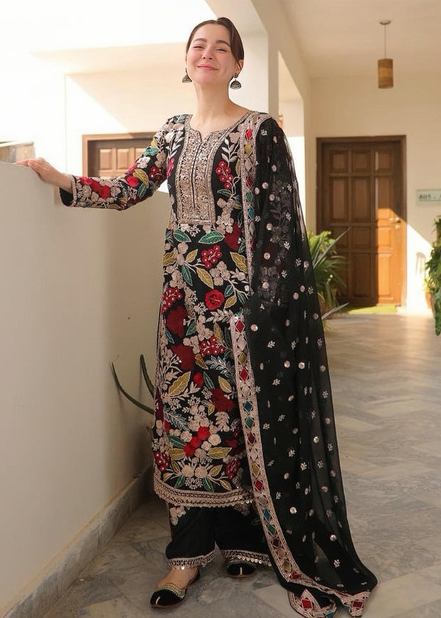 Haseen Mehnaz Chiffon Embroidered Sequence Luxury Unstitched 3PC Suit