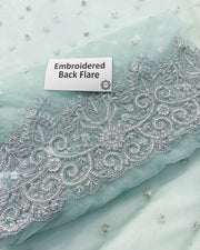 Elanora Sky Blue Maxi – Luxury Wedding Collection | Net Fabric with Koora Dabka & Pearl Hand Embroidery
