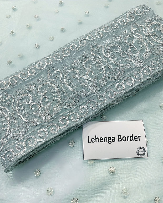 Elanora Sky Blue Maxi – Luxury Wedding Collection | Net Fabric with Koora Dabka & Pearl Hand Embroidery