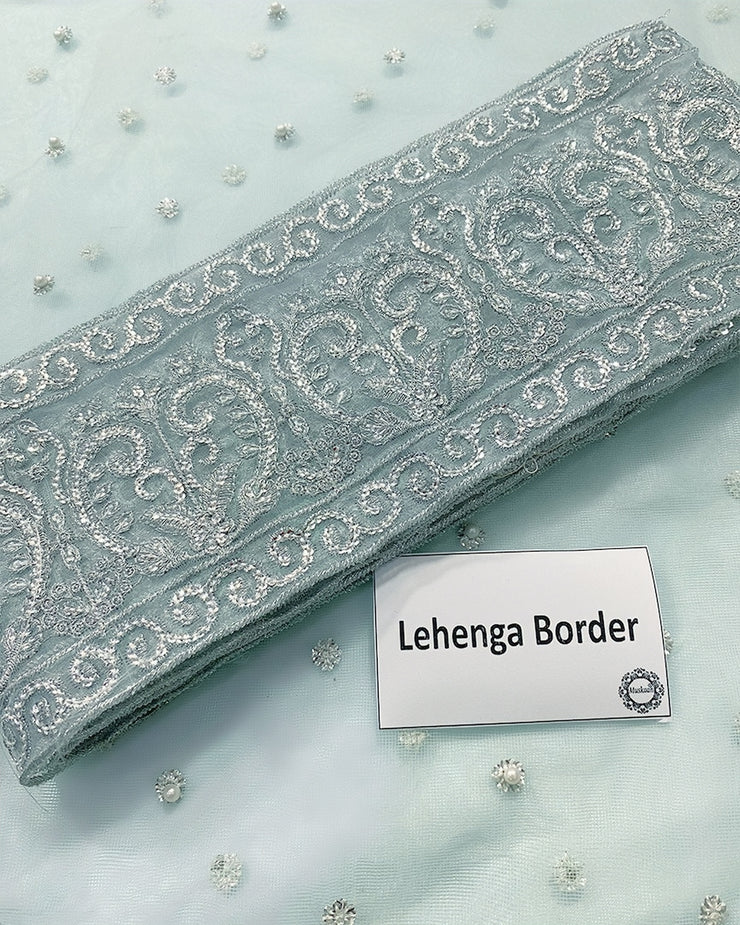 Elanora Sky Blue Maxi – Luxury Wedding Collection | Net Fabric with Koora Dabka & Pearl Hand Embroidery