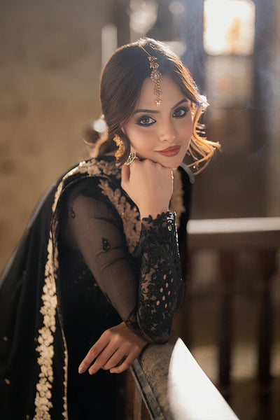 Azure Luxury Chiffon Embroidered 3PC Unstitched Suit | Formal & Wedding Wear