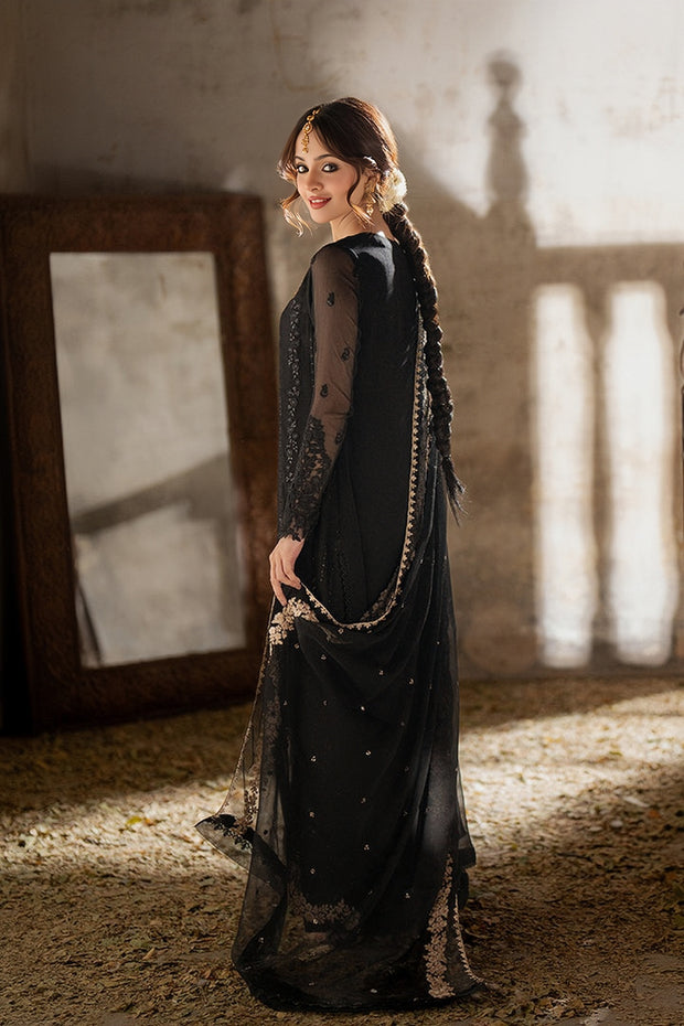 Azure Luxury Chiffon Embroidered 3PC Unstitched Suit | Formal & Wedding Wear