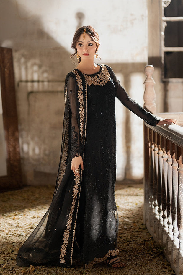 Azure Luxury Chiffon Embroidered 3PC Unstitched Suit | Formal & Wedding Wear