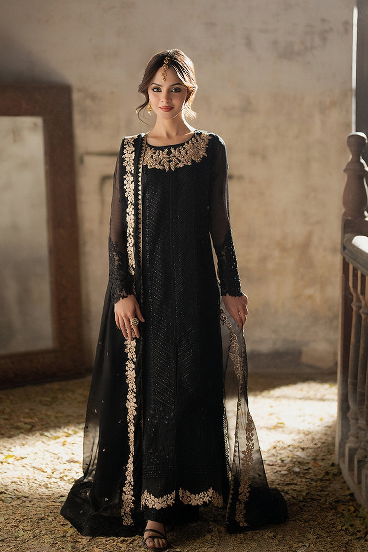 Azure Luxury Chiffon Embroidered 3PC Unstitched Suit | Formal & Wedding Wear