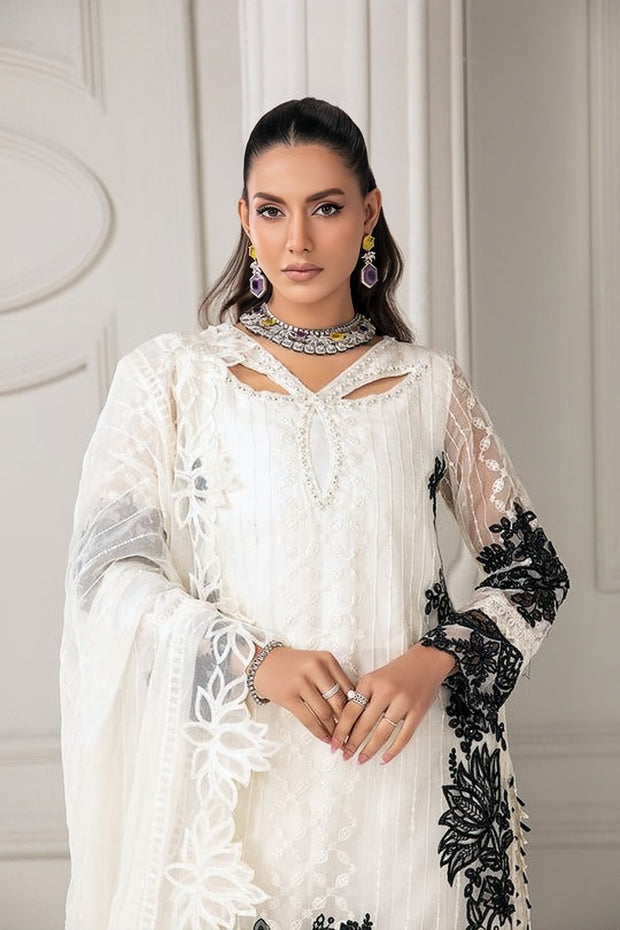 Maria B Luxury Organza Embroidered Unstitched 3PC Suit