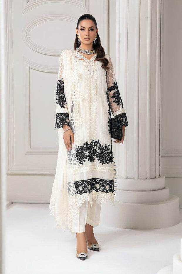 Maria B Luxury Organza Embroidered Unstitched 3PC Suit