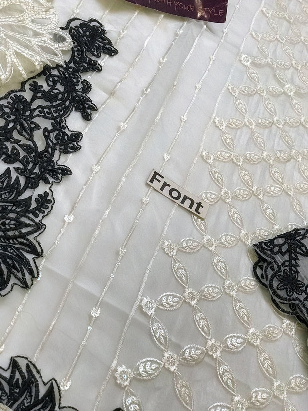 Maria B Luxury Organza Embroidered Unstitched 3PC Suit