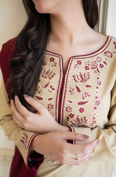 Asling Dhank Embroidered Unstitched 3 Piece Suit – Winter Collection