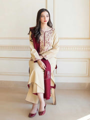 Asling Dhank Embroidered Unstitched 3 Piece Suit – Winter Collection