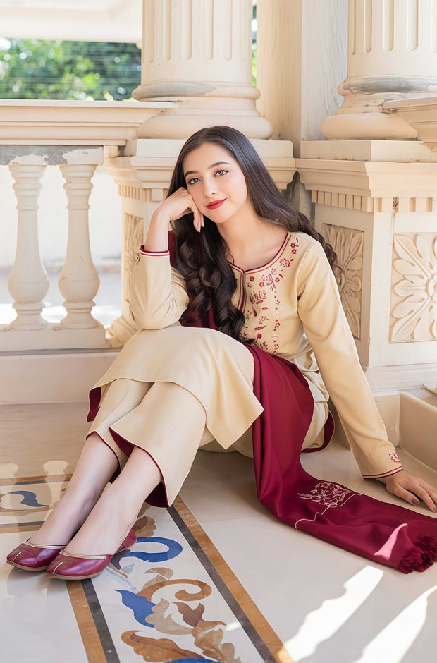 Asling Dhank Embroidered Unstitched 3 Piece Suit – Winter Collection
