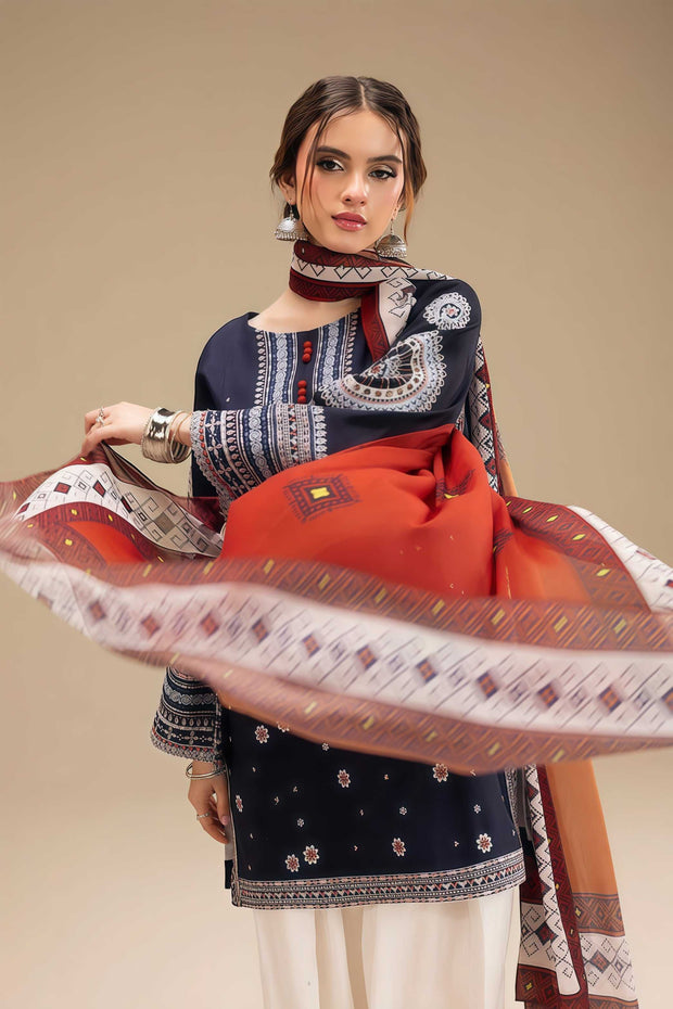 JAZMIN – Dhanak Embroidered 3PC Unstitched Suit
