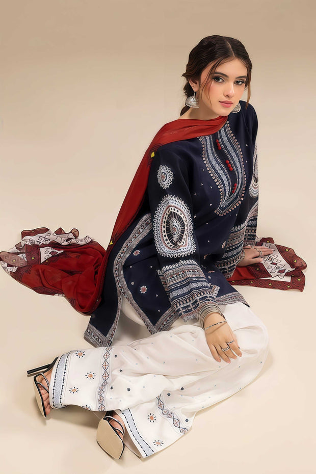 JAZMIN – Dhanak Embroidered 3PC Unstitched Suit
