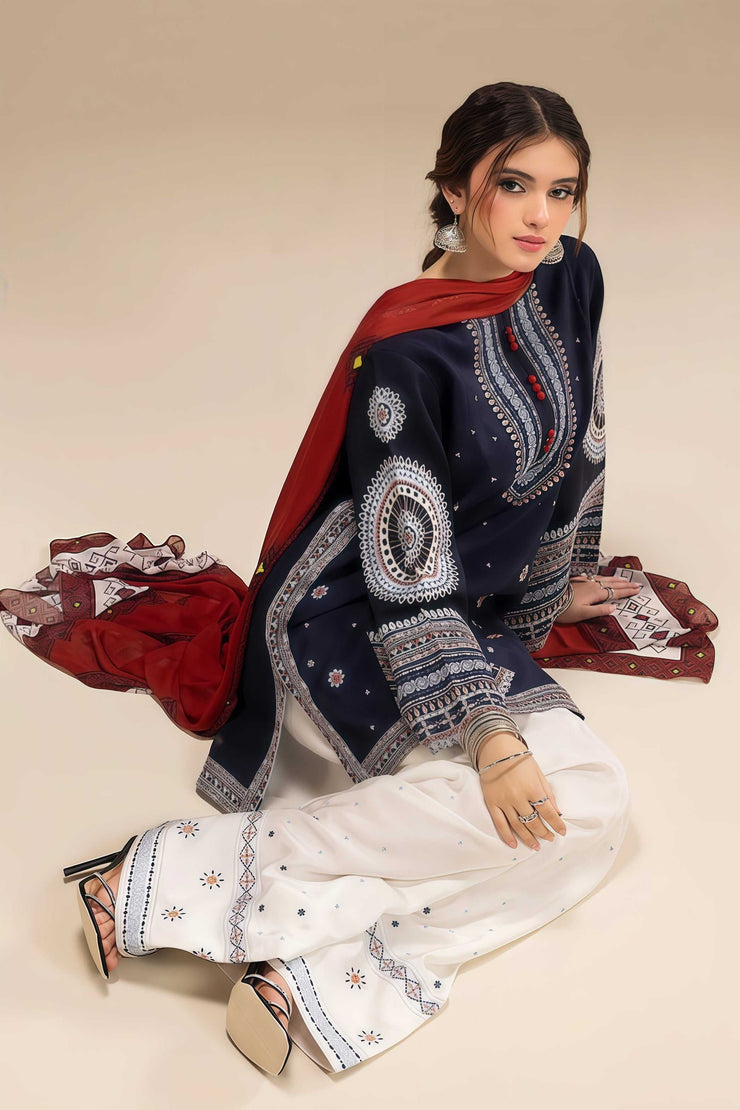 JAZMIN – Dhanak Embroidered 3PC Unstitched Suit