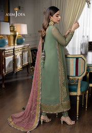 Asim Jofa Chiffon Embroidered Sequence Luxury Unstitched 3PC Suit