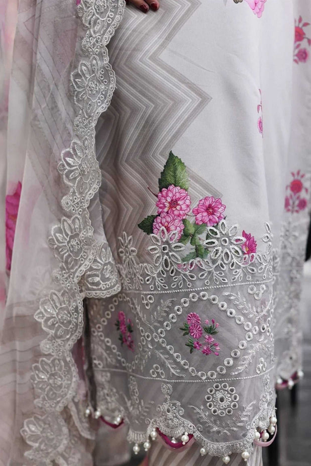 Asifa Nabeel Shamooz Silk Embroidered Luxury Unstitched 3PC Suit