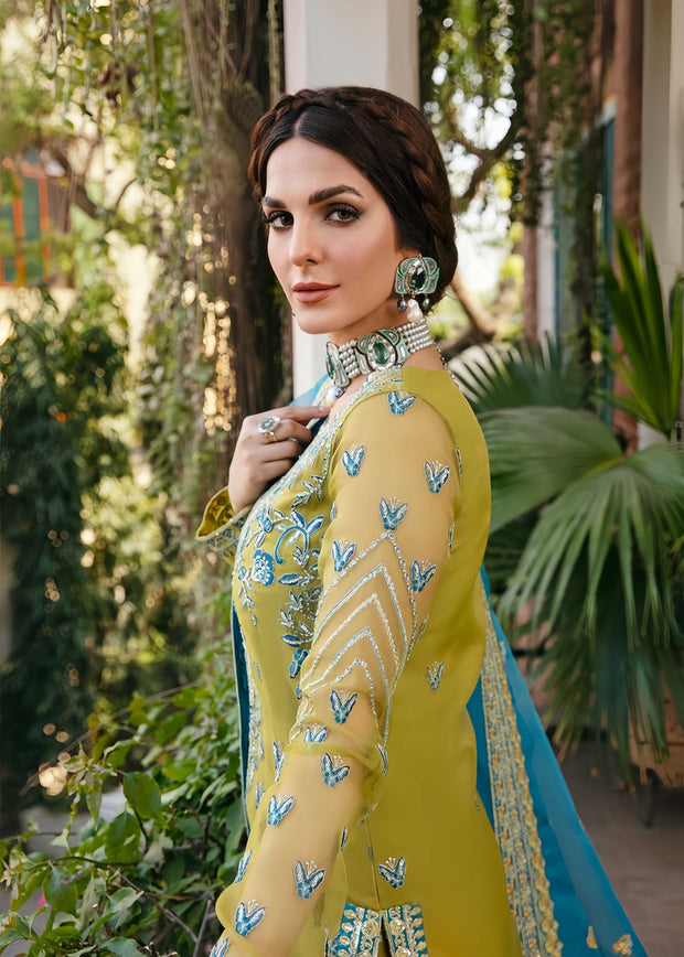 Akbar Aslam Organza Embroidered Sequence Formal Unstitched 3PC Suit