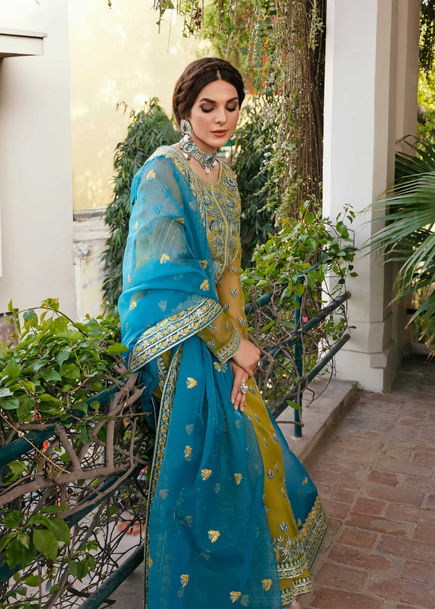 Akbar Aslam Organza Embroidered Sequence Formal Unstitched 3PC Suit