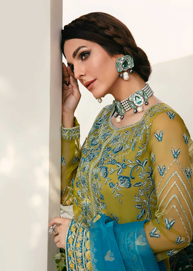 Akbar Aslam Organza Embroidered Sequence Formal Unstitched 3PC Suit